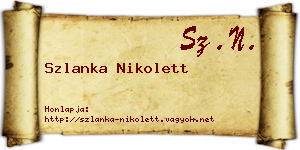 Szlanka Nikolett névjegykártya