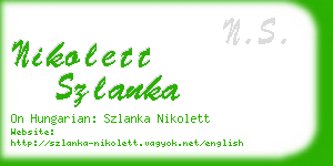 nikolett szlanka business card